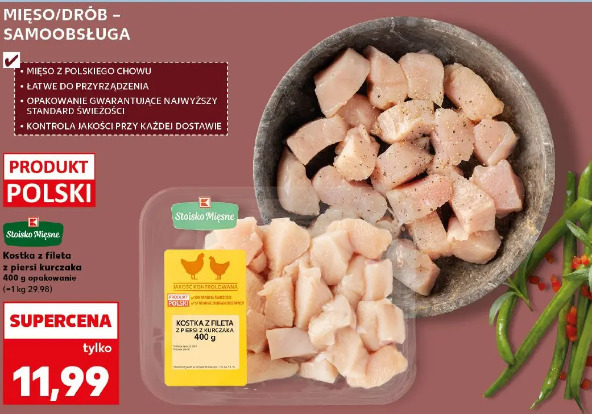 Stoisko Mięsne Kostka z fileta z piersi kurczaka