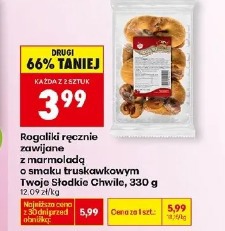 Rogaliki ręcznie zawijane z marmoladą o smaku truskawkowym Twoje Słodkie Chwile, 330 g