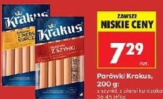 Parówki Krakus z szynki, z piersi kurczaka