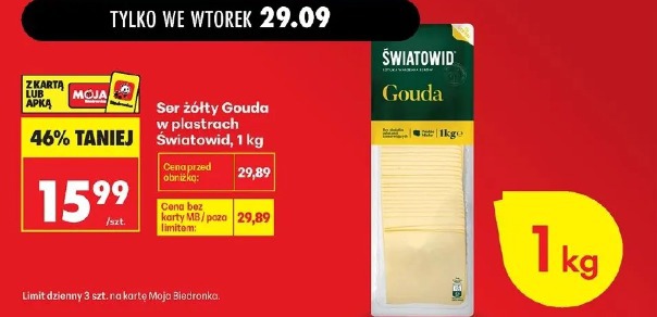 Ser żółty Gouda w plastrach Światowid