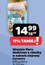 Wiejskie filety śledziowe z cebulką w zalewie olejowej Corsarro
