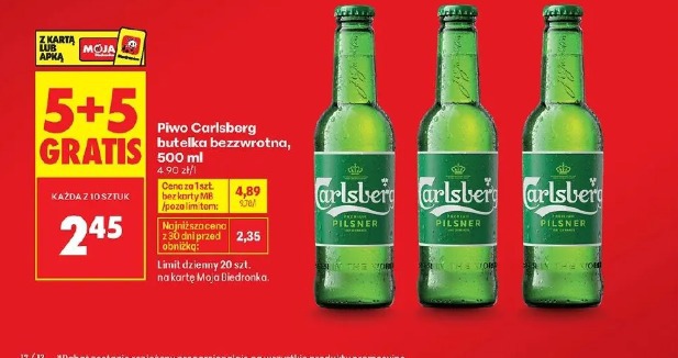 Piwo Carlsberg butelka bezzwrotna, 500ml