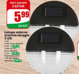 Lampa solarna ścienna okrągła 2 LED