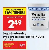 Jogurt naturalny typu greckiego Fruvita