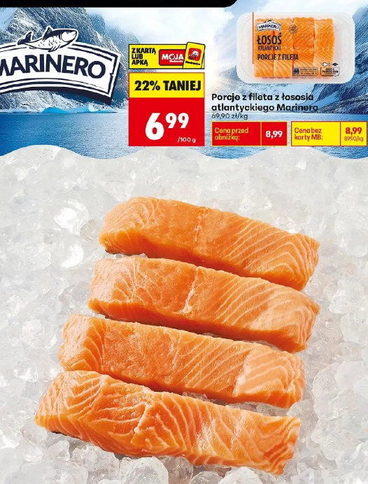 Porcje z fileta z łososia atlantyckiego Marinero