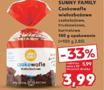 Sunny Family Czekowafle wielozbożowe czekoladowe, truskawkowe, karmelowe