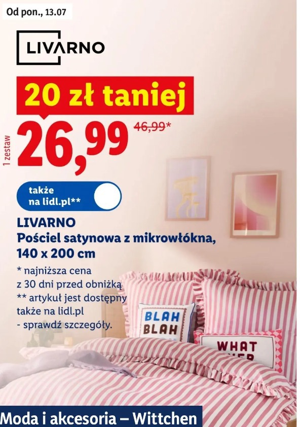 Livarno Pościel satynowa z mikrowłókna, 140 x 200 cm