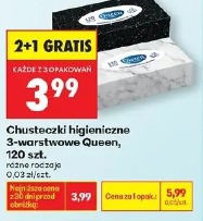 Chusteczki higieniczne 3-warstwowe Queen