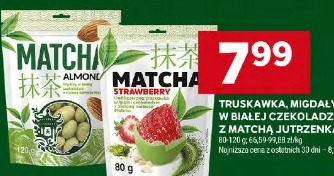 Truskawka, migdały w białej czekoladzie z matcha Jutrzenka