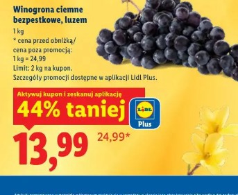 Winogrona ciemne bezpestkowe