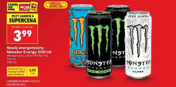 Monster Energy napój energetyczny Mango Loco, Ultra White, The Doctor