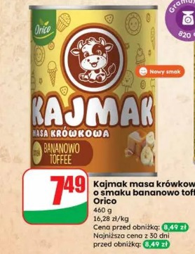 Kajmak masa krówkowa o smaku bananowo toffee Orico