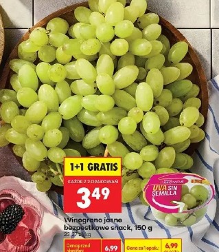 Winogrono jasne bezpestkowe snack