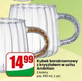 Kubek borokrzemowy z kryształem w uchu Ambition