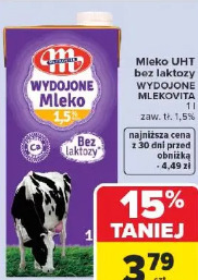 Mleko UHT bez laktozy WYDOJONE MLEKO MLEKOVITA