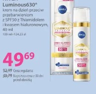 Nivea Luminous630 krem na dzień przeciw przebarwieniom z SPF50 + Thiamidol + kwas hialuronowy