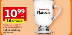 Kubek szklany Kocham Cię Babciu