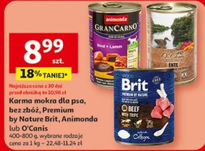 Karma mokra dla psa, bez zbóż, Premium by nature Brit, Animonda lub O’Canis