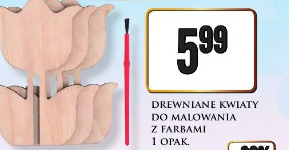 Drewniane kwiaty do malowania z farbami