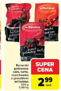 Buraczki gotowane całe, tarte, marchewka z groszkiem WITAMINA