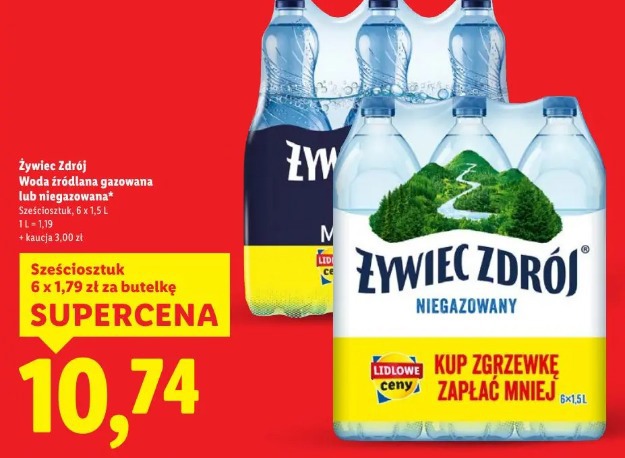 Żywiec Zdrój woda źródlana gazowana lub niegazowana
