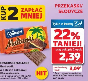 Krakuski Maltanki Herbatniki w polewie kakaowej