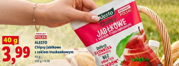 Alesto Chipsy jabłkowe z sokiem truskawkowym