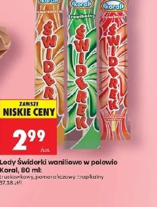 Lody Świderki waniliowe w polewie Koral