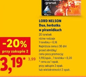 Lord Nelson Duo, herbatka w piramidkach