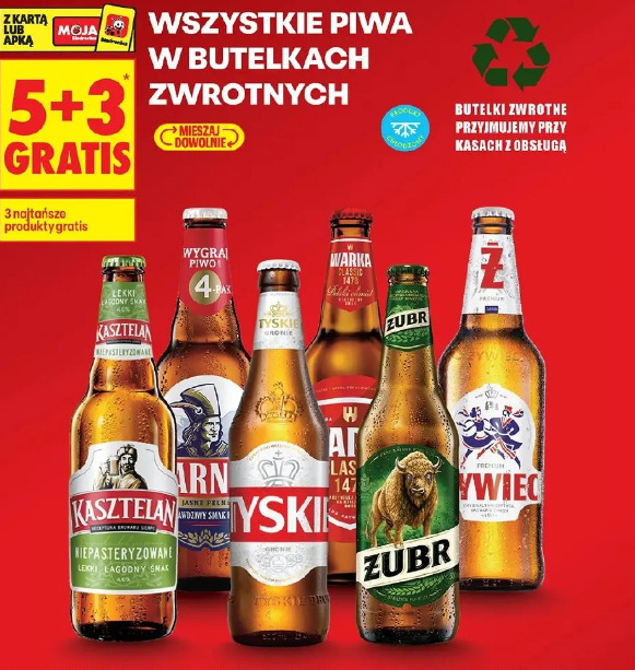 Wszystkie piwa w butelkach zwrotnych