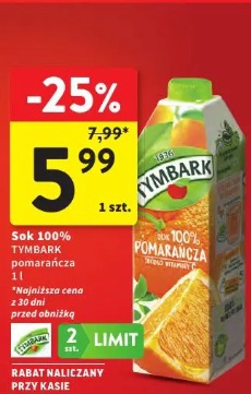 Sok 100% TYMBARK pomarańcza