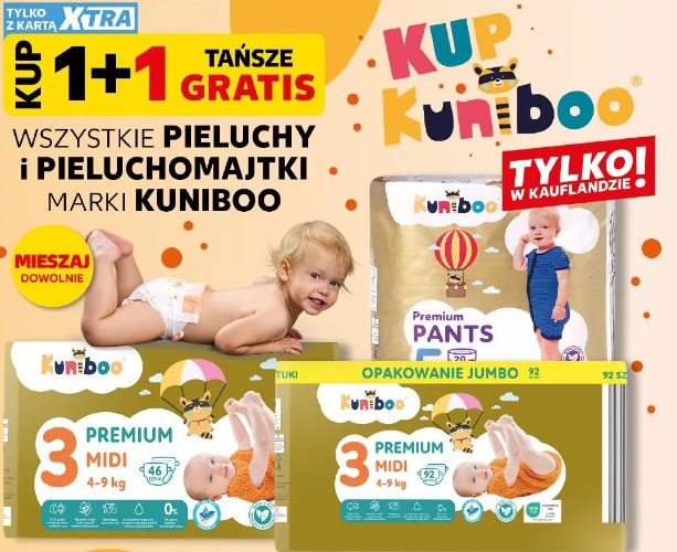 Wszystkie pieluchy i pieluchomajtki marki Kuniboo
