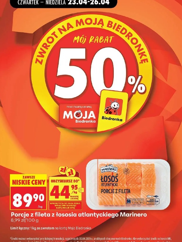 Porcje z fileta z łososia atlantyckiego Marinero