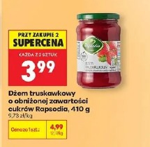 Dżem truskawkowy o obniżonej zawartości cukru Rapsodia