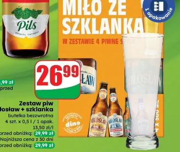 Zestaw piw Miłosław + szklanka