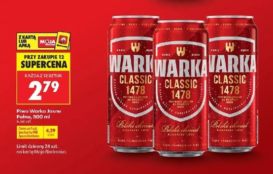 Piwo Warka Jasne Pełne