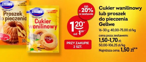 Cukier wanilinowy lub proszek do pieczenia Gellwe