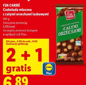 Fin Carré Czekolada mleczna z całymi orzechami laskowymi