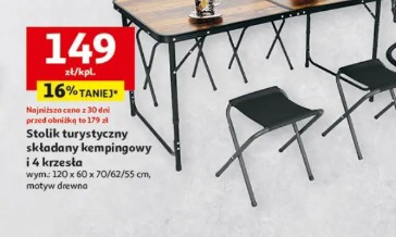 Stolik turystyczny składany kempingowy i 4 krzesła