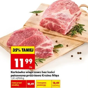 Karkówka wieprzowa bez kości pakowana próżniowo Kraina Mięs