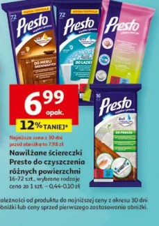 Nawilżane ściereczki Presto do czyszczenia różnych powierzchni