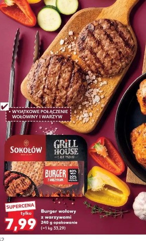 Sokołów Grill House Burger wołowy z warzywami