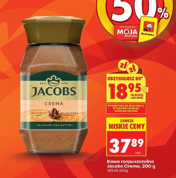 Kawa rozpuszczalna Jacobs Crema