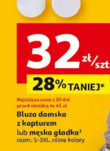 Bluza damska z kapturem lub męska gładka