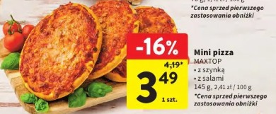 Mini pizza Maxtop z szynką z salami