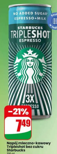Napój mleczno-kawowy Tripleshot bez cukru Starbucks