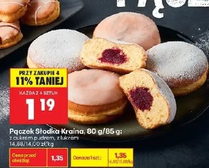 Pączek Słodka Kraina z cukrem pudrem, z lukrem