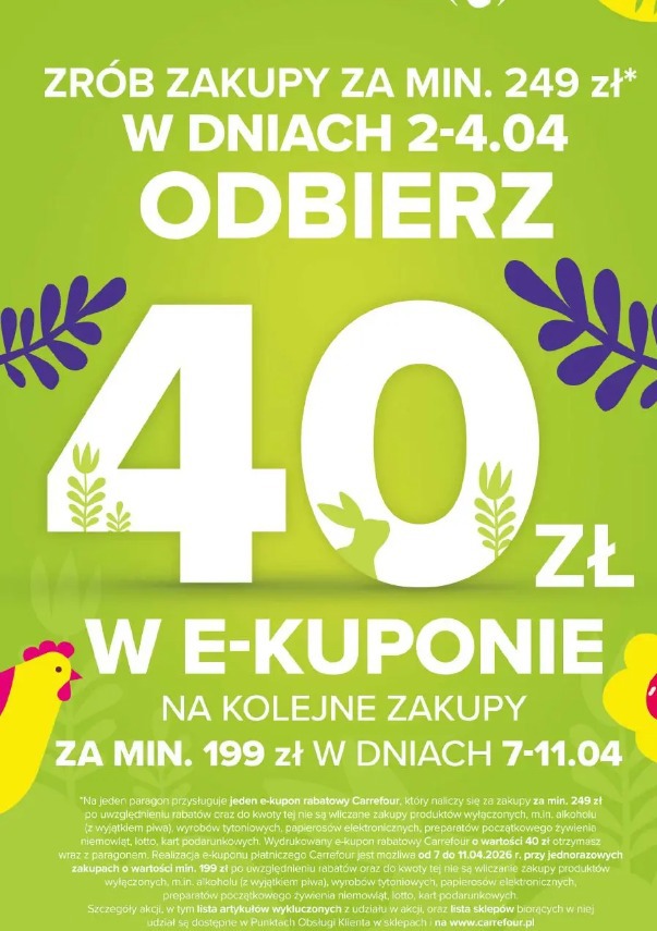 40 zł w e-kuponie na kolejne zakupy