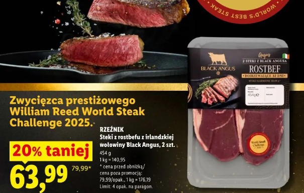 Rzeźnik Steki z rostbefu z irlandzkiej wołowiny Black Angus, 2 szt.