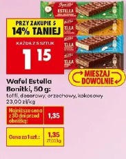 Wafel Estella Bonitki, 50 g: śmietankowy, orzechowy, kokosowy